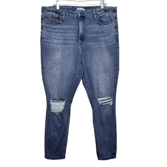 Good American Good Legs High Waist Crop Skinny Jeans Size 20 - Picture 2 of 11